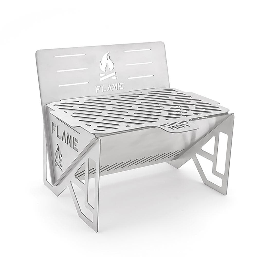 Outdoor Camping Detachable Stoves Portable Stainless Steel Furnace Multifunctional Picnic BBQ silver