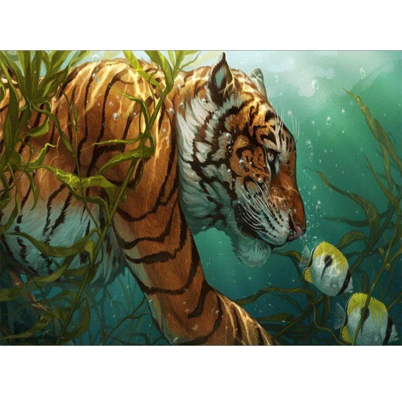 Diamond Painting Cross Stitch Diamond Embroidery Tiger Animals Picture Diamond Mosaic Home Decor 20X30CM