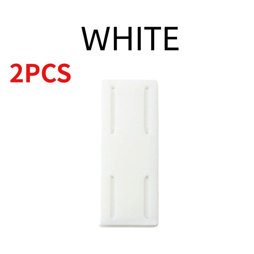 2PCS Socket Holder Organizers Socket Fixer Powerful Traceless Wall-mounted Self-adhesive Cable Seamless white