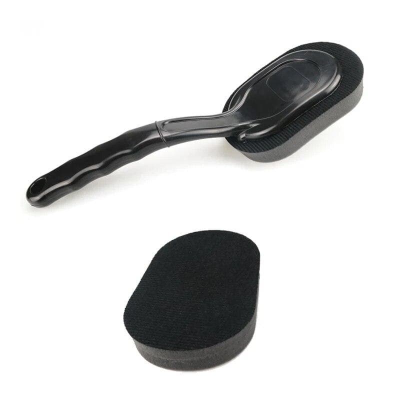 Car Tire Wheel Waxing Sponge Washing Cleaning Brush Polishing Long Handle Brush Wax Polishing Washer Wipe Paint Care Removable black