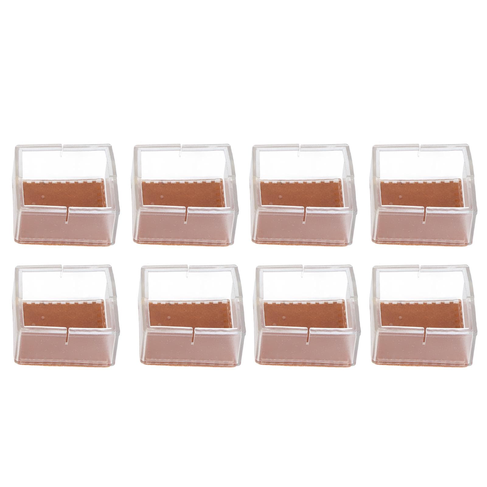 8pcs/set Silicone Chair Caps Table Foot Pads Anti Slip Transparent Square Leg Protection Cover