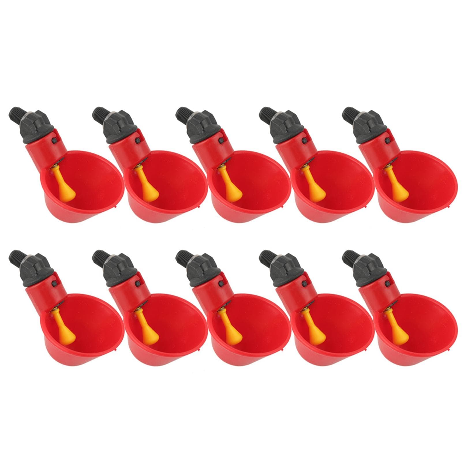 10 PCS Poultry Water Drinking Cups Drinker Feeder for Livestock Chicken Hen white