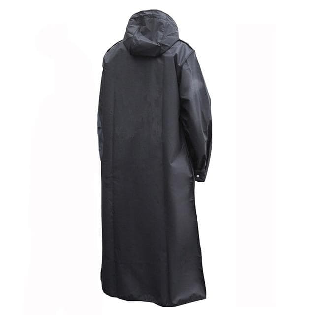 Black Fashion Adult Waterproof Long Raincoat Women Men Rain coat Hooded For Outdoor Hiking Travel Fishing Climbing Thickened L black