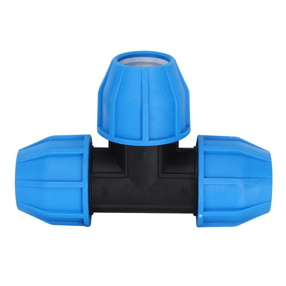 PE Plastic 40mm Tee Connector Water Pipe Fitting Connection Accessories