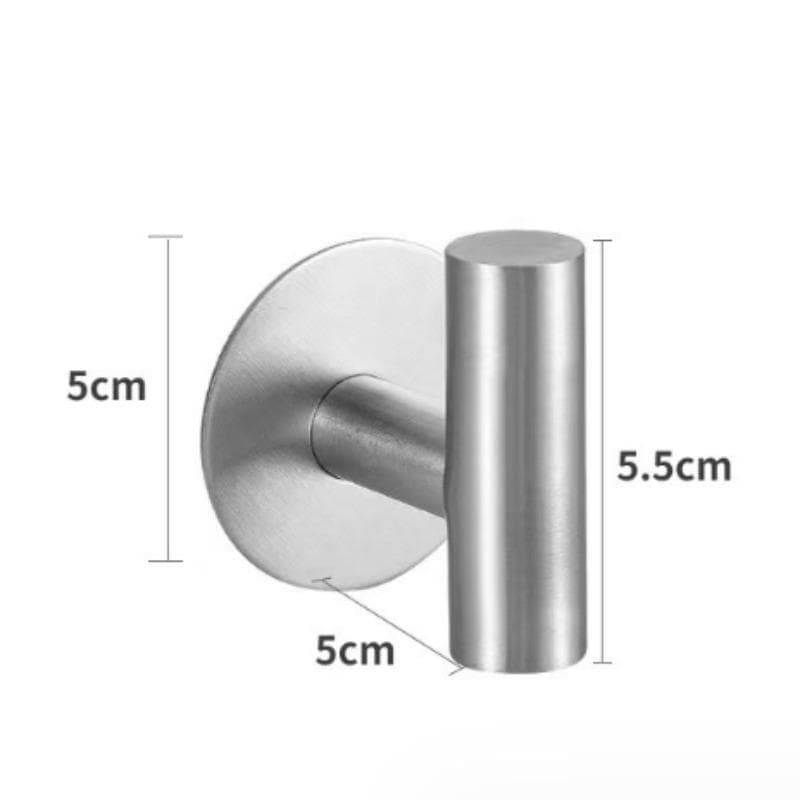 Stainless Steel Robe Hook Adhesive Wall Hook Towel Hook For Bathroom Kitchen Wall Mounted Organizer Hook silver