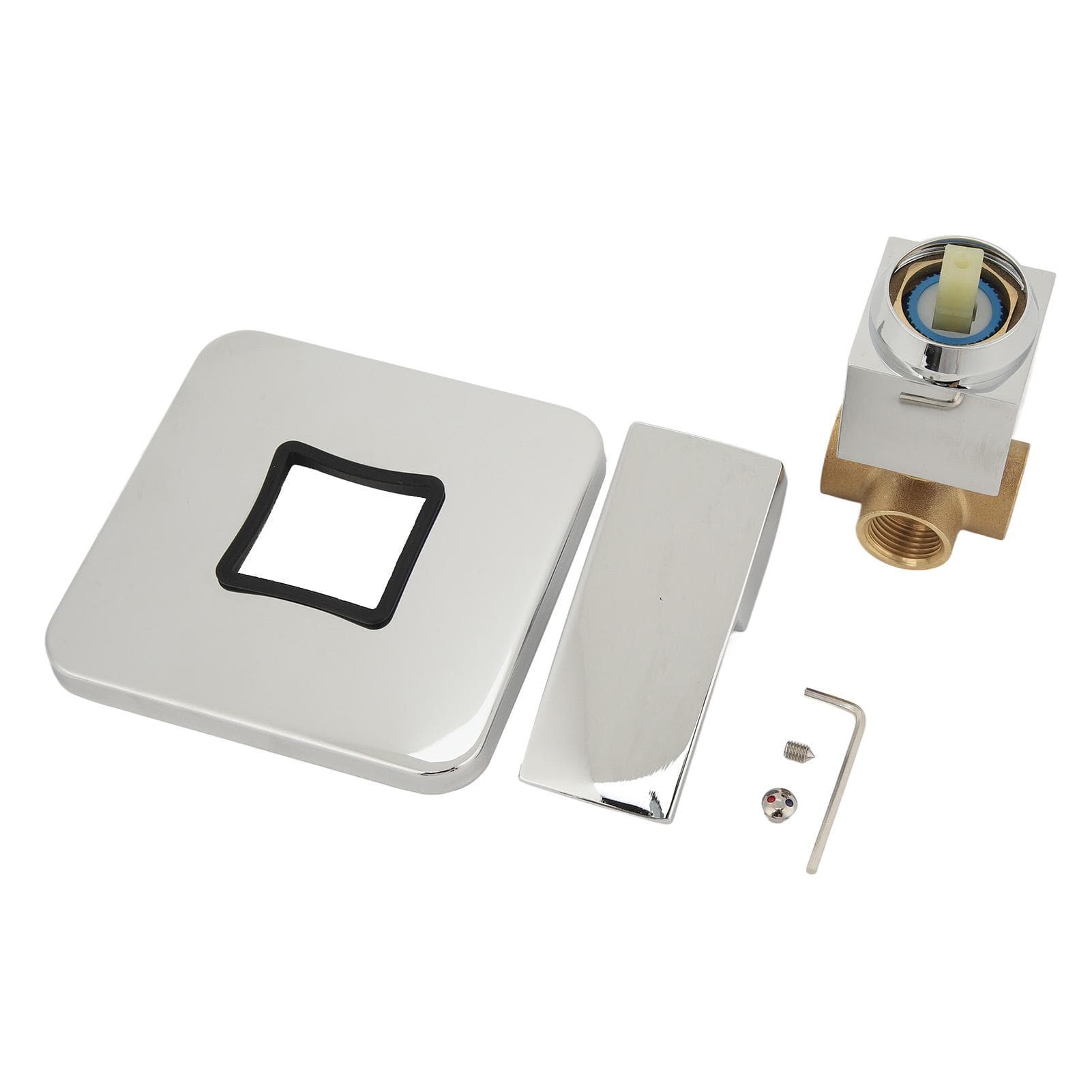 Shower Handle Valve Copper Square Wall Mount Shower Rough In Mixing Valve Faucet Trim Kit for