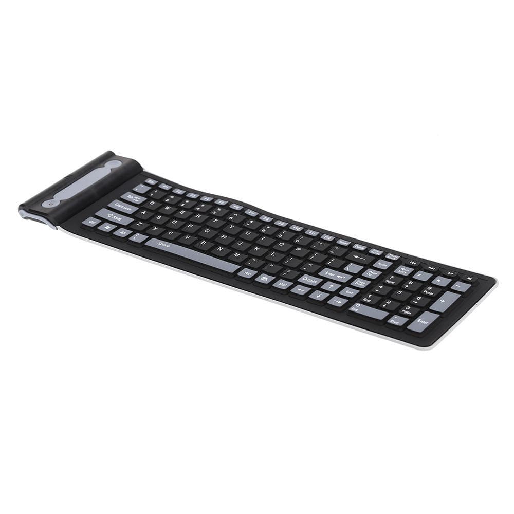 2.4G Wireless Keyboard 107 Keys Portable Folding Soft Silicone Dustproof Keyboard for Desktop