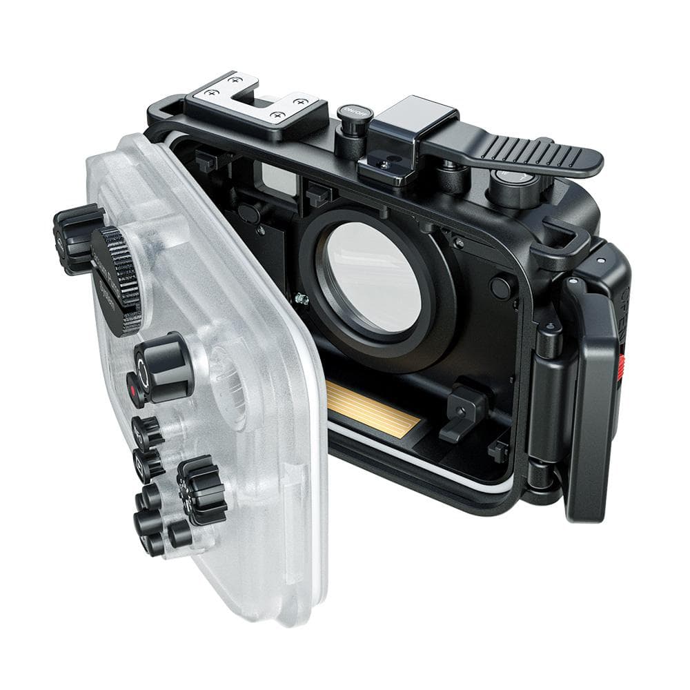 TG7 Camera Waterproof Case Housing Case for Action Camera Underwater 60m/195ft Diving Protective black
