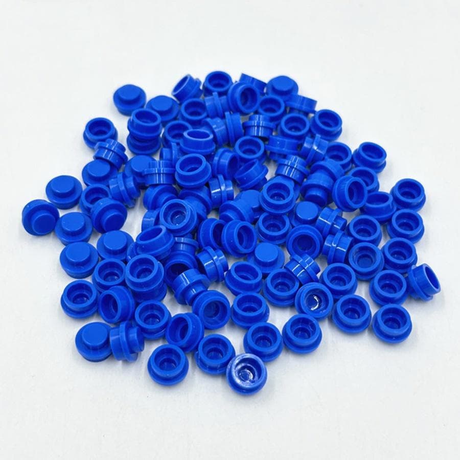 200pcs DIY Building Blocks 1x1 Round Plate Pixel Art Kit Brick Bulk Compatible 4073 Anime Figure Enlighten Gift for Children blue