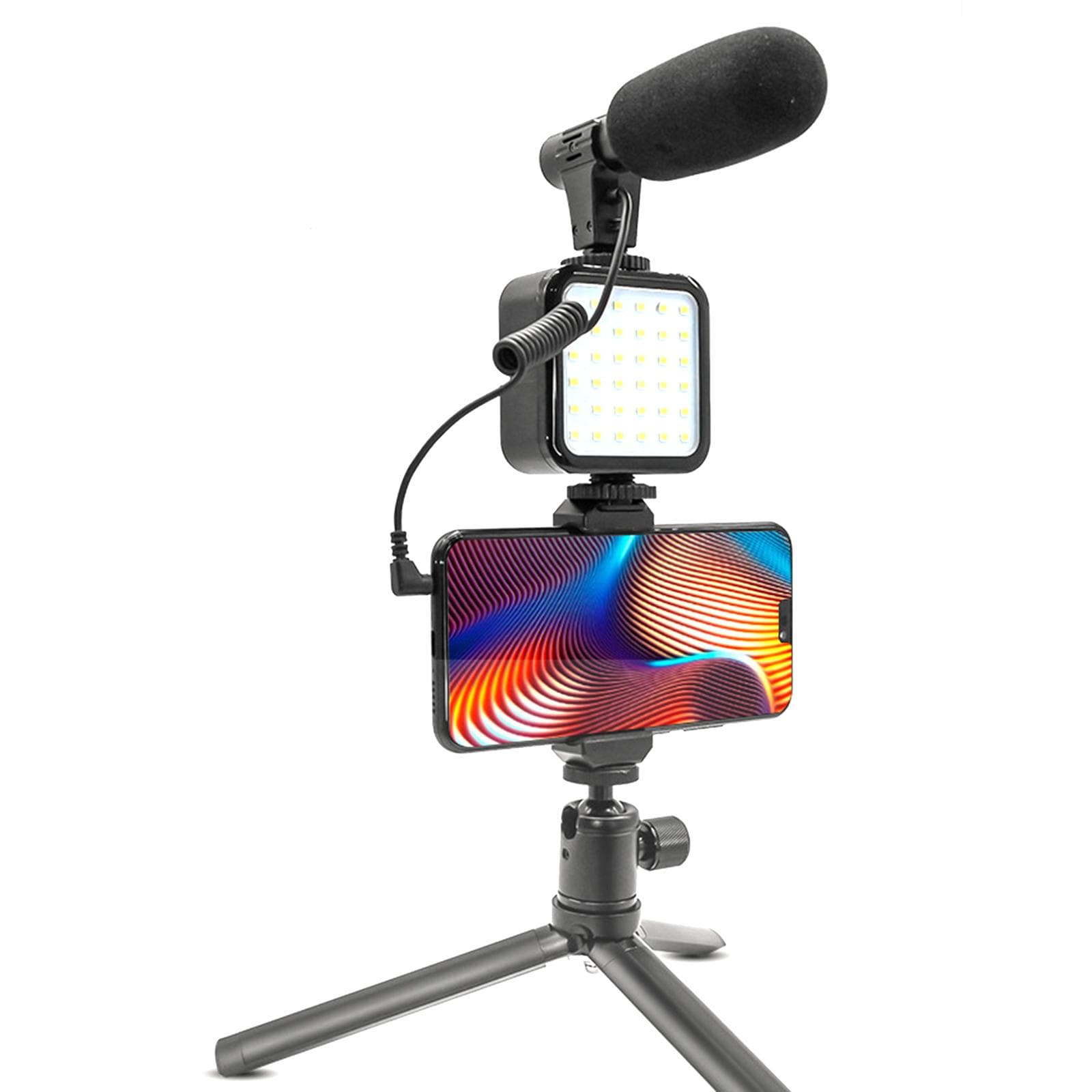 Phone Table Tripod Portable Aluminium Alloy Adjustable Height Desktop Tripod Stand