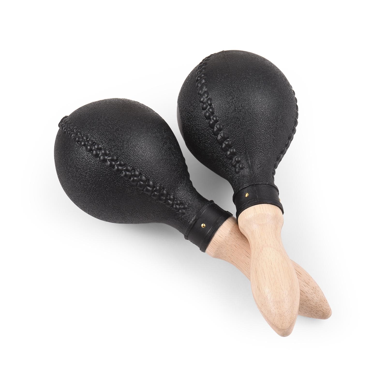 1 Pair 25cm Maracas Sand Hammer Percussion Musical Instruments Plastic Shell Wooden Handles Rhythm black