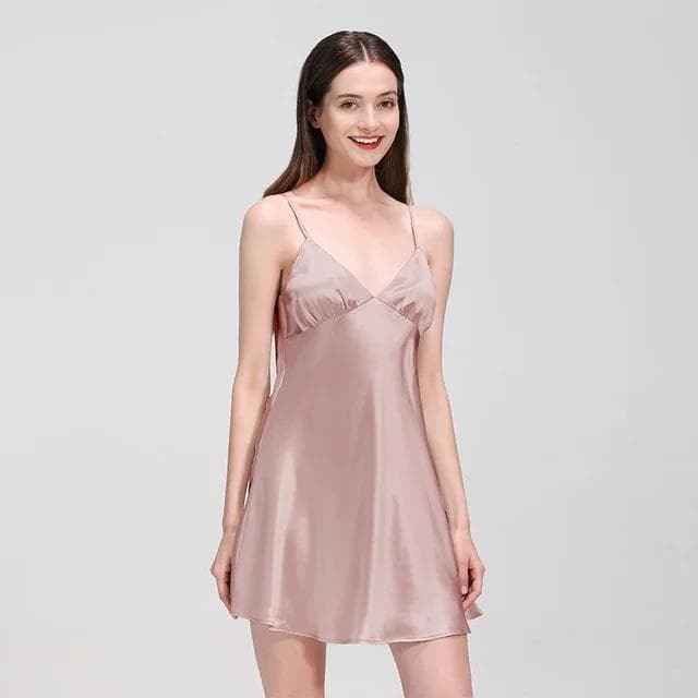 Women's Silk Pajamas Nightgown Short Women's Home Clothes Summer Pajamas Pure Silk Pajamas L