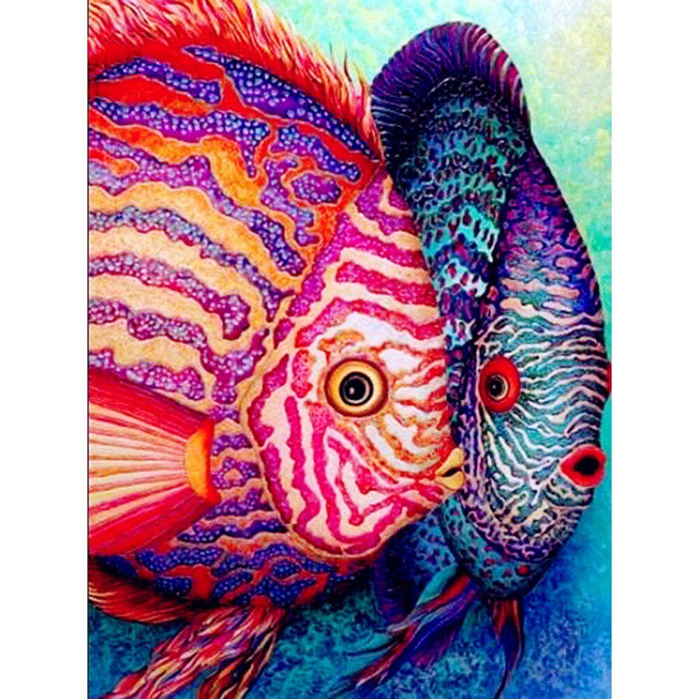 5d Diamond Painting Fish Full Drill DIY Diamond Embroidery Cartoon Fish Cross Stitch 20X30CM