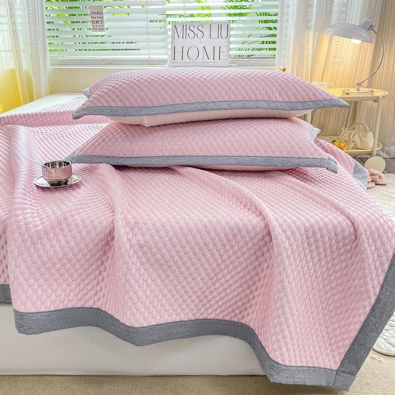 Cool feeling Doudou sheets three-piece set of ice Doudou solid color air conditioning mat double summer mat mat. 90x200cm