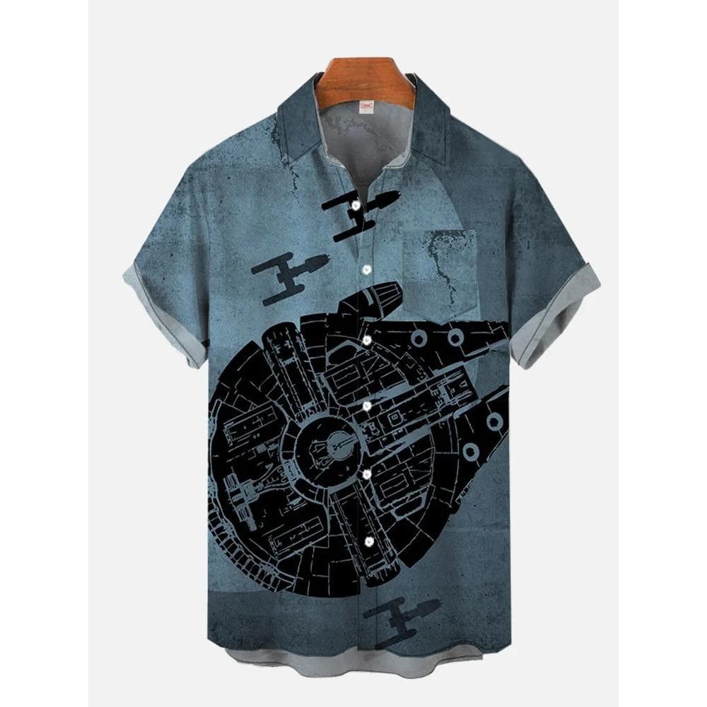 Hawaii Shirts Man New Stars-wars Shirts Men Women Clothes Tee Tops Boys Girls Tees Walker Printing Short Sleeve Shirt 6XL