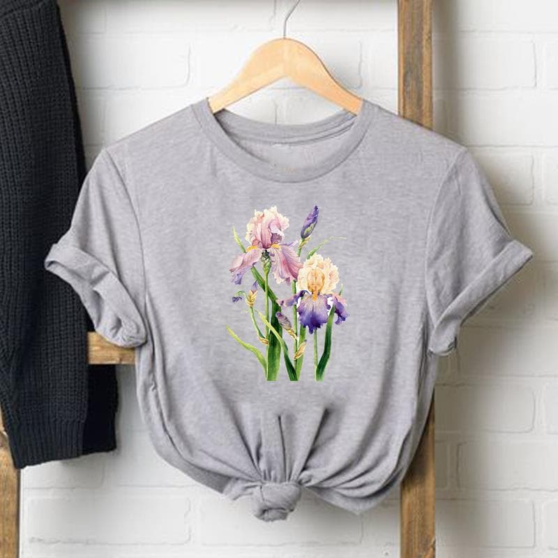 T Shirt Woman Female Women Sloth Cartoon Funny Trend 90s Print Tee Top Fashion T Clothing Short Sleeve Graphic T-shirts L