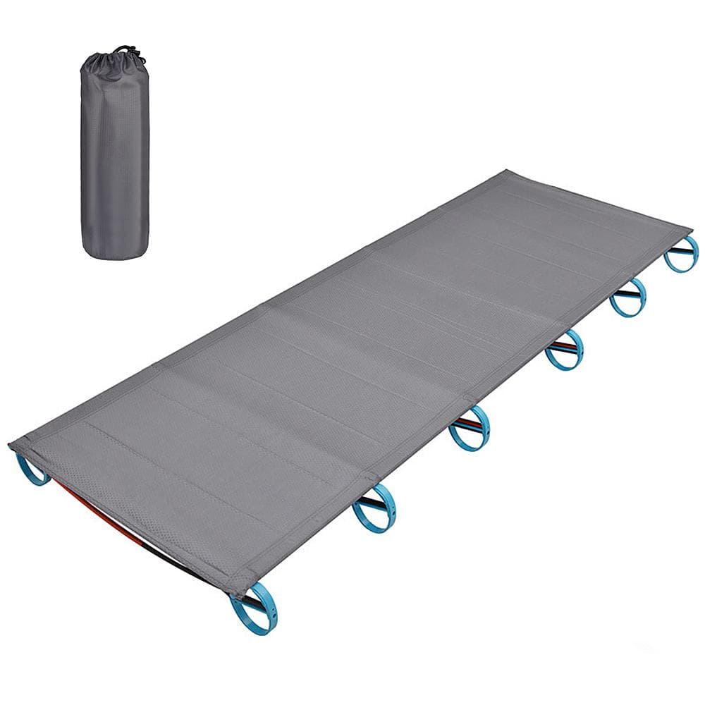 Outdoor Portable Camping Bed Aluminum Alloy Traval Cot Ultralight Tent Bed for Hiking Mountaineering silver