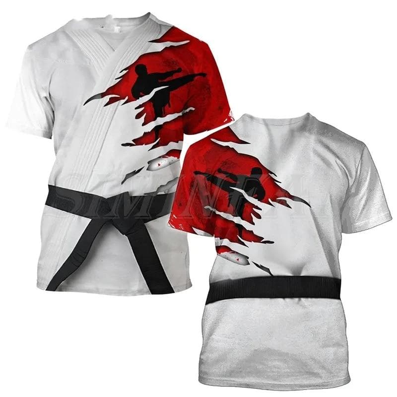 Japan Training T-shirt Men's 3d Karate Printed Tee Tops Oversized Short-sleeved High-quality Sportswear Men Quick-drying T Shirt 4XL