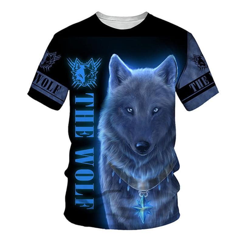 Summer Wolf 3D Print Men's T-Shirts Cool Wolves Streetwear Men Women Fashion Casual O-Neck Oversized T Shirt Tees Tops Clothing M
