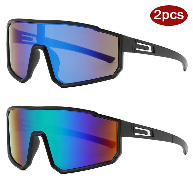 Protective Glasses 2pcs MTB Cycling Sun Glasses Men Women Outdoor Sports Windproof Goggle UV400 Full Frame