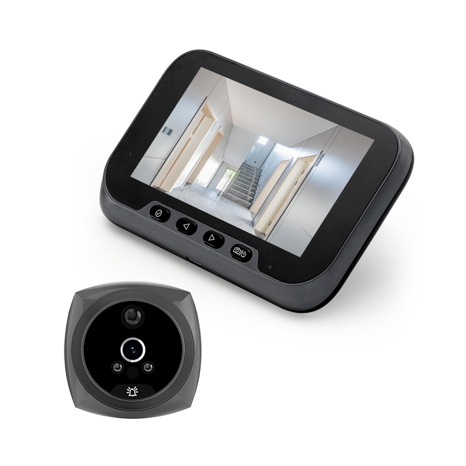 4.5-inch Peephole Camera Doorbell for Apartment Door 2MP LCD Digital Peephole Viewer Doorbell 135 grey