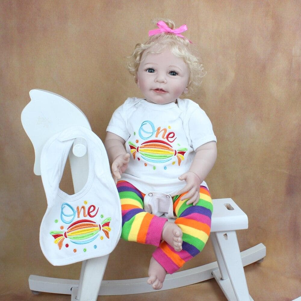 BZDOLL 55CM Soft Silicone Bebe Reborn Baby Girl Doll Realistic 22 Inch Vinyl Princess Toddler Toy Blonde Hair 55cm Doll