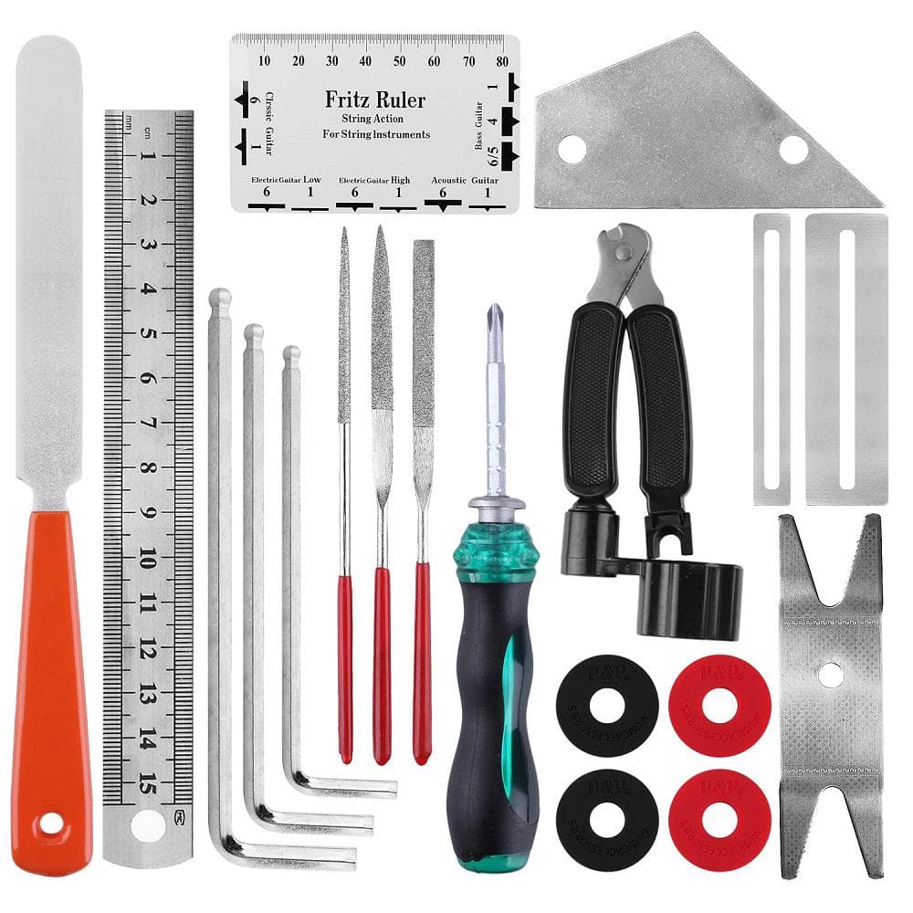 Guitar Repair Cleaning Tools Kit 3 in 1 String Winder Cutter Pin Puller multicolour