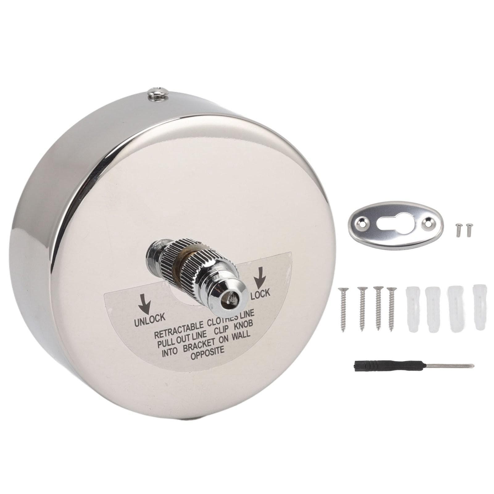 Retractable Clothesline 304 Stainless Steel Safety Auto Retraction Double Pulley Laundry String 2.8M