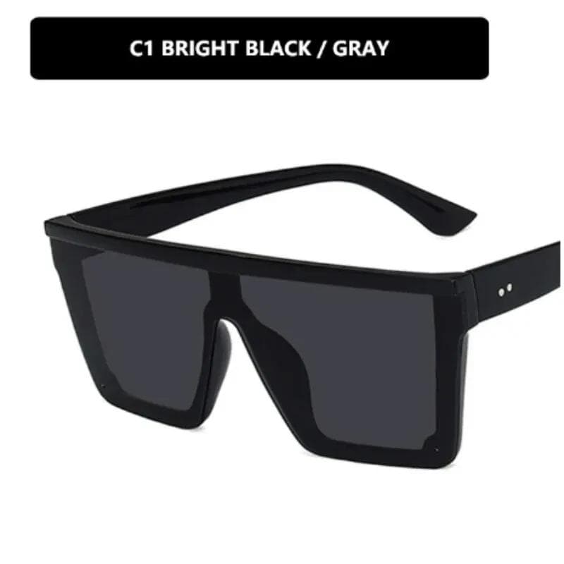 European American Trendy Large Frame Sunglasses Unisex Retro Street Photography Driving Shades black