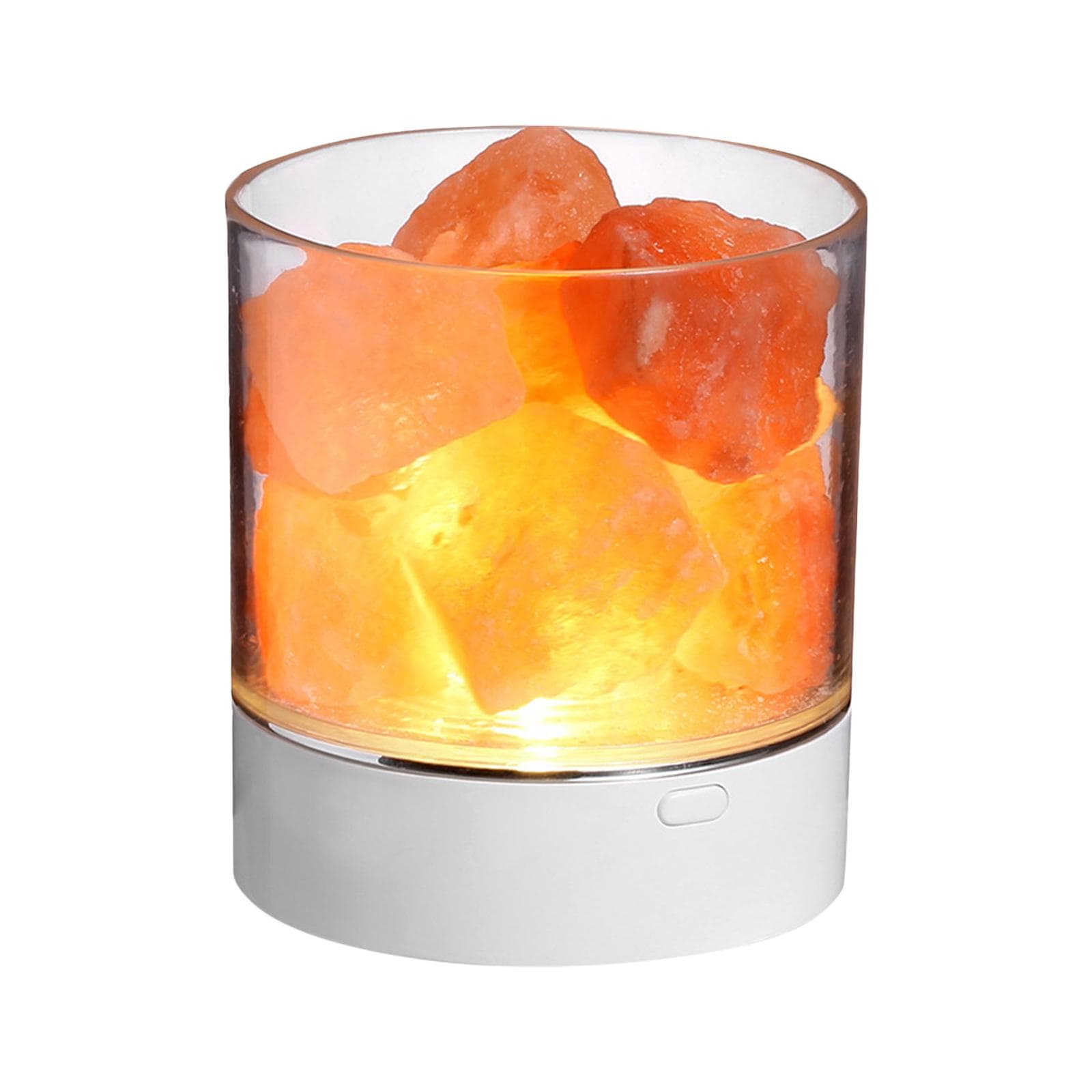 Himalayan Salt Stone Night Light 7 Colors LED Rock Crystal Lamp Portable USB Natural Air 3W white