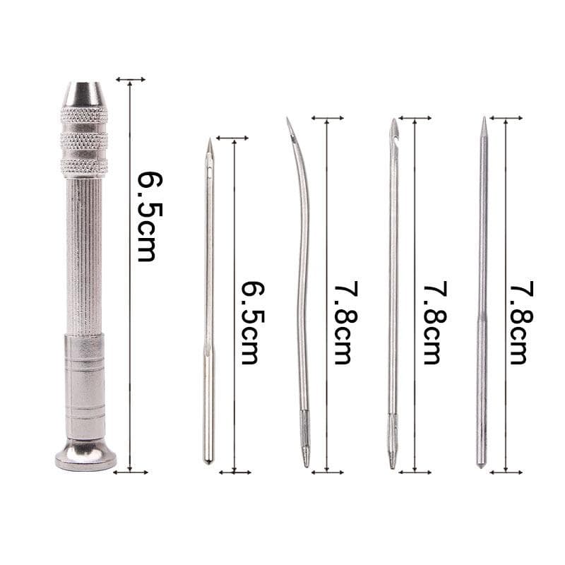 Leather Sewing Awl Set Replaceable Multifunctional Shoes Repair Tool Kit Punch Stitching Needles DIY Sewing Leathercraft 5Pcs-E
