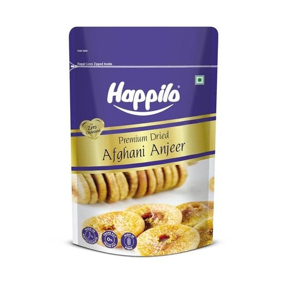 Happilo Premium Dried Afghani Anjeer 200 g Pack | Dried Figs Ajnir | Rich source of Fibre Calcium & Iron | Non-GMO Dried Figs