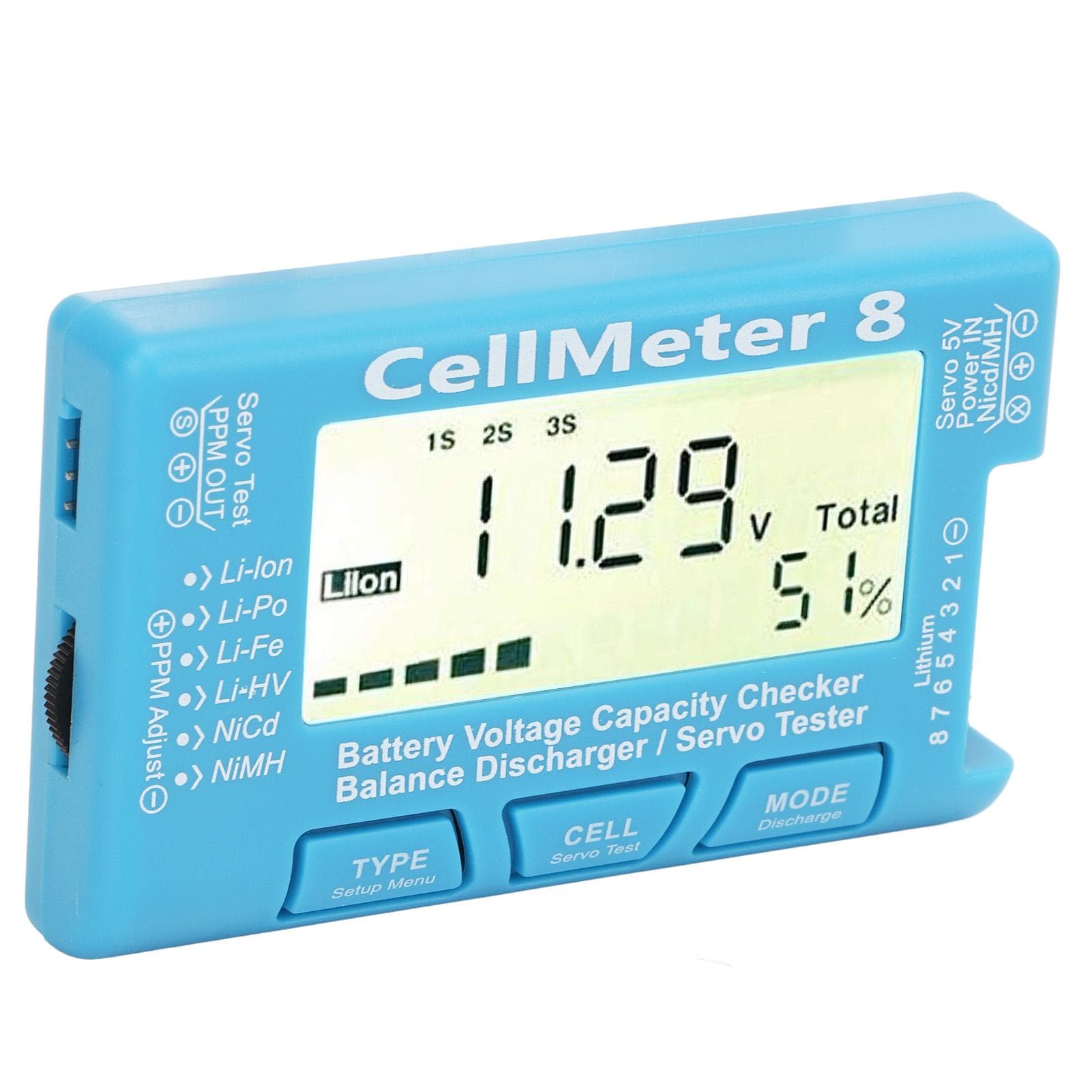 Digital Battery Capacity Checker Voltage Tester Meter for LiPo Life Li Ion NiMH Nicd Cell
