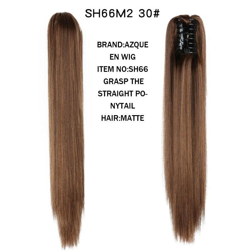 MERISIHAIR 22 Long Straight Synthetic Hair Claw Ponytail False Hair on Claw Clip Tail House Ponytail Tail Hair