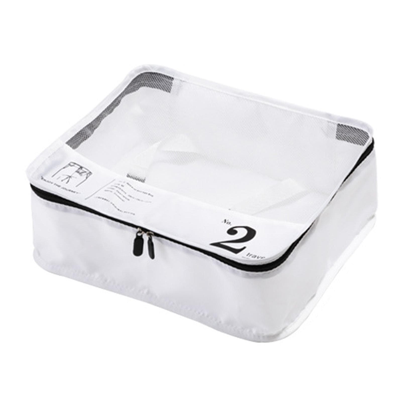 Luggage Organizer Bags Multifunctional Polyester Travel Cubes for Business Trip Travel White M Medium 4.75L white