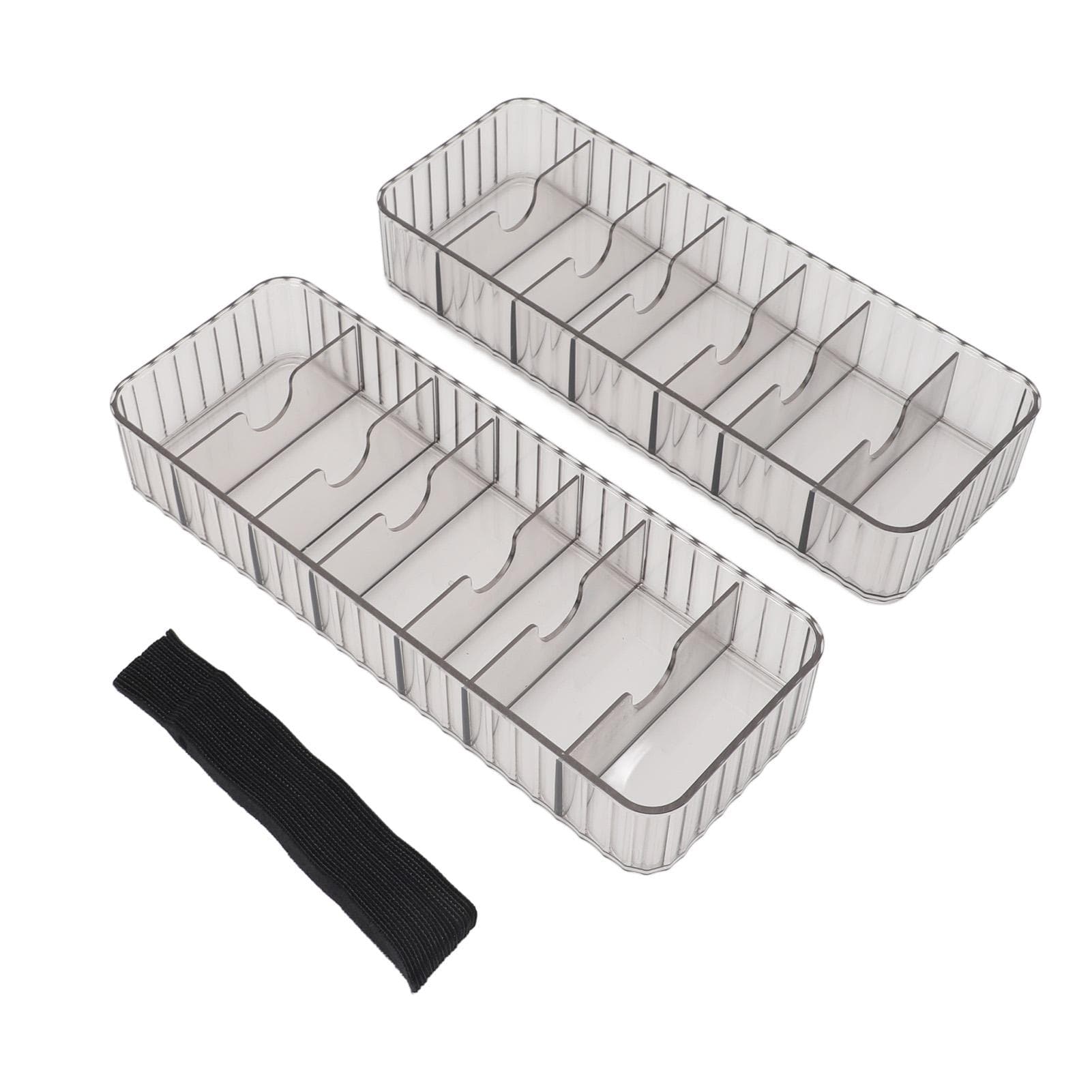 Data Cable Storage Box Multi Compartment Clear Stackable Remote Control Cord Charger Organizer for