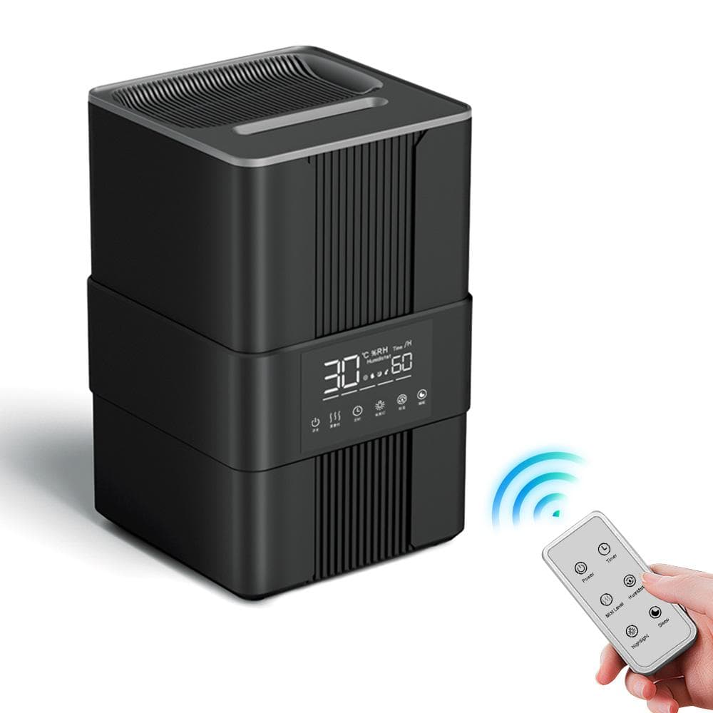 Humidifiers for Bedroom Top Fill 3.5L Cool Mist Humidifier with Simulated Flame 3 Mist Modes Auto US Plug black
