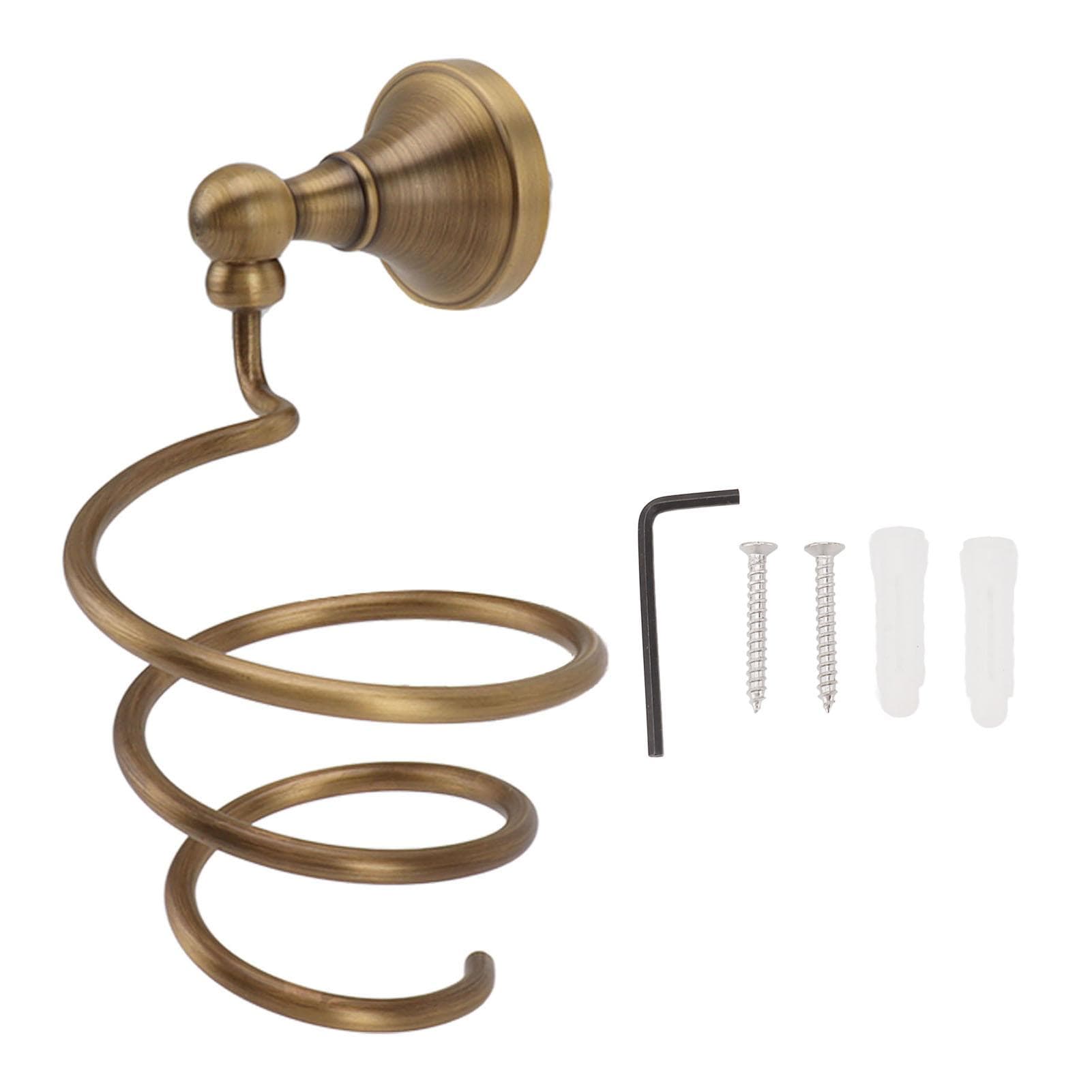 Hair Dryer Holder Wall Mounted Copper Hair Dryer Storage Rack Holder Spiral Hair Care Tools Hanger
