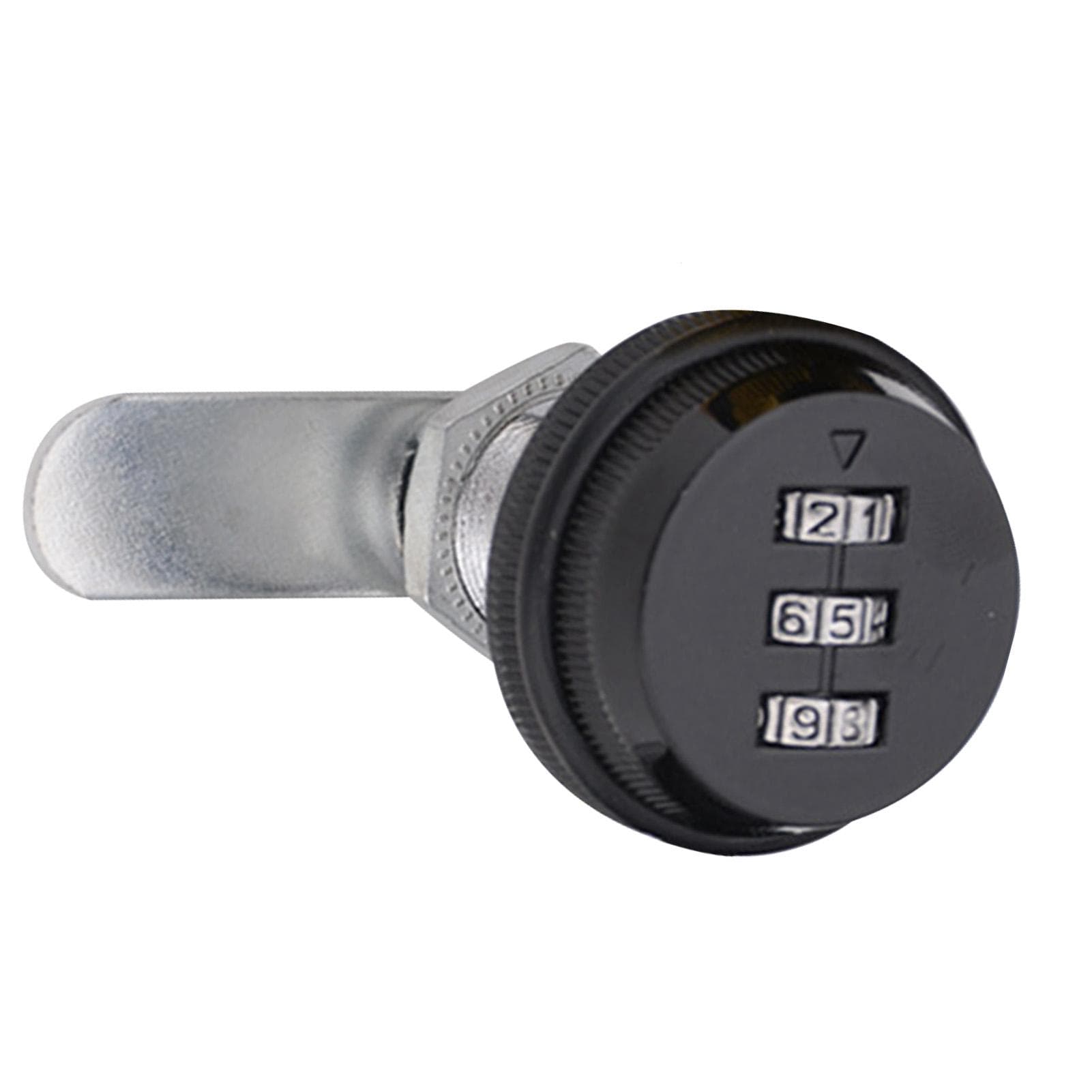 File Cabinet Password Cam Lock 3 Dial Anti Theft Zinc Alloy for Dressing Locker Drawer Letter 20mm / 0.8in black