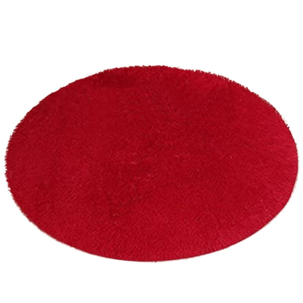 40cm Round Plush Carpet Soft Bath Bedroom Non Slip Floor Shower Rug Yoga Plush Round Mat Home Decor red