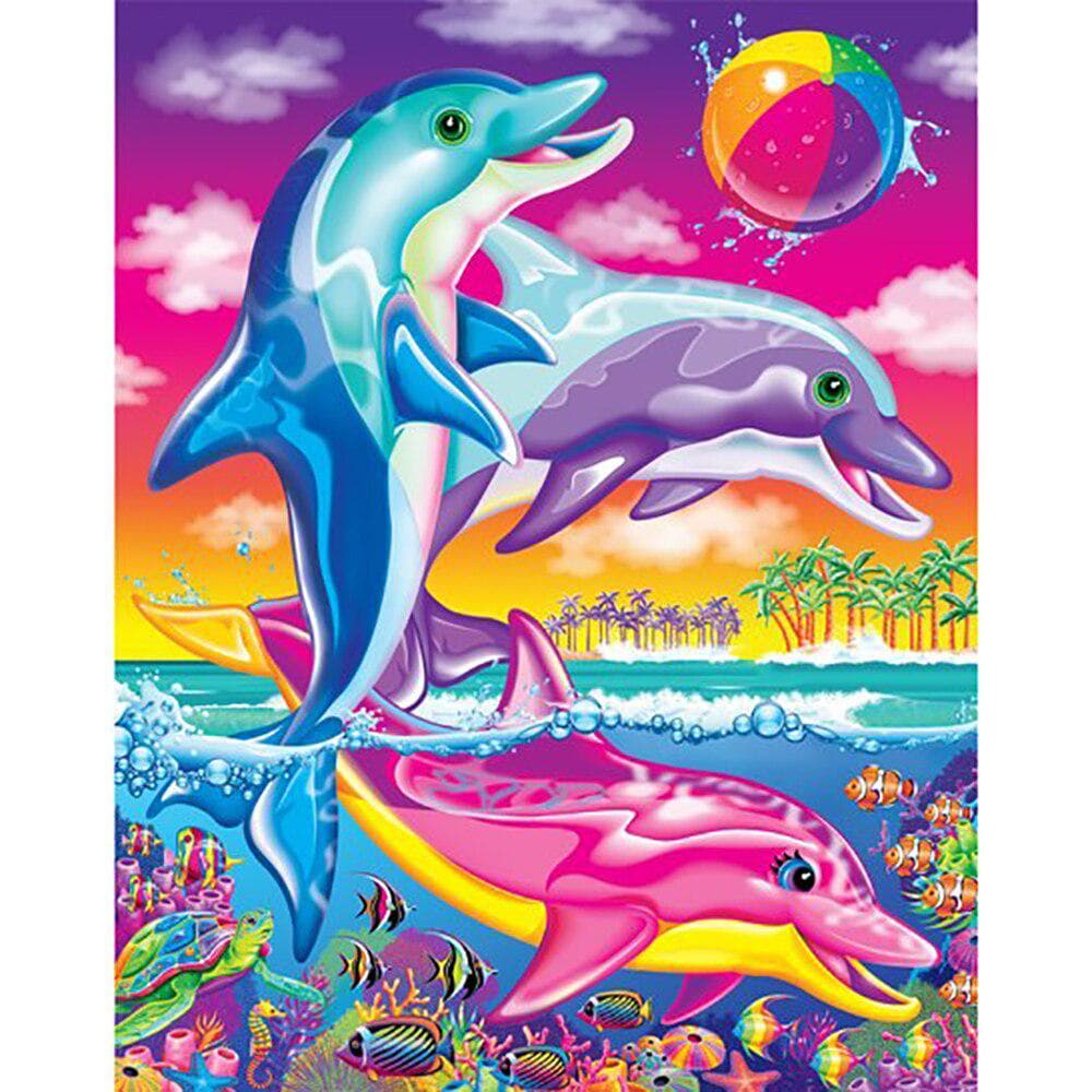 5d DIY Diamond Painting Color Dolphins Full Round Drill Mosaic Cross Stitch Diamond Embroidery 20X30CM