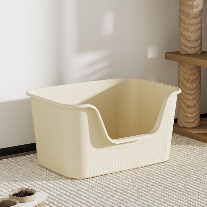 Oversized Splash-Proof Cat Litter Box with Scoop, Semi-Enclosed Design 43.5x36.5x22 cm (with cat litter shovel)