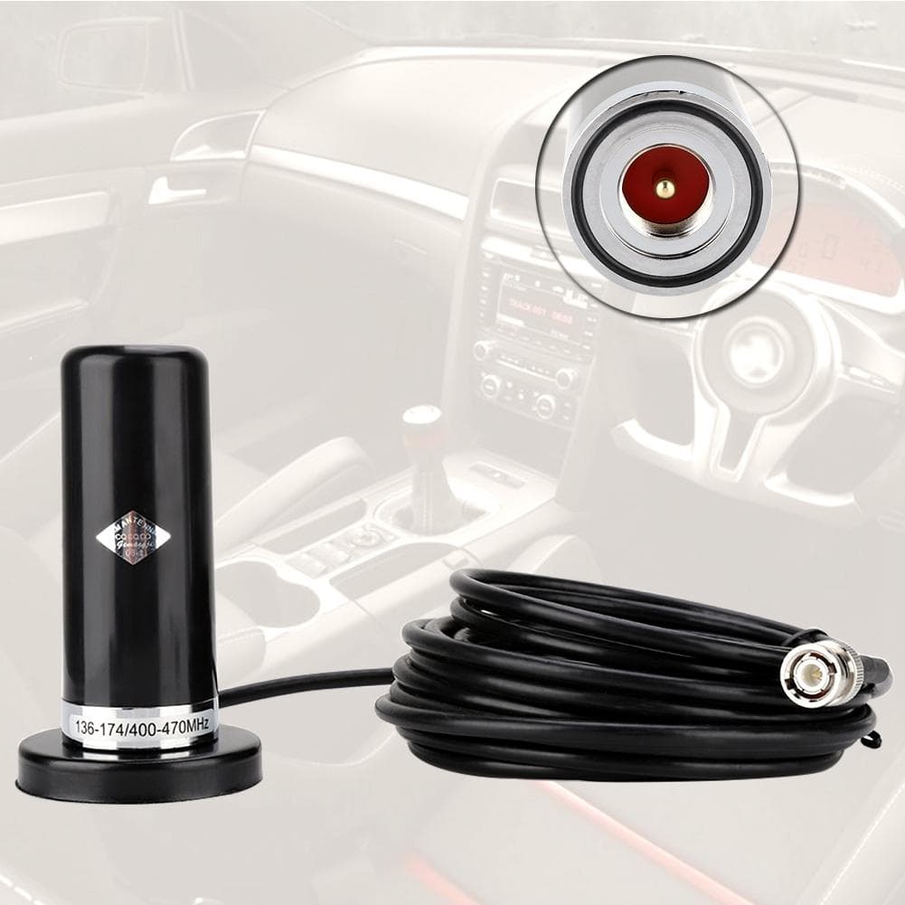 VehicleCar Mobile Radio VHFUHF Dual Band Antenna BNC Male Connector Magnetic Base Mount