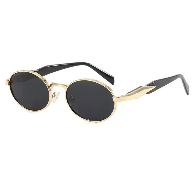 New Elliptical Frame Light Luxury Metal Myopia Glasses Women High-end Fashionable with Sunscreen Sunglasses -4.0