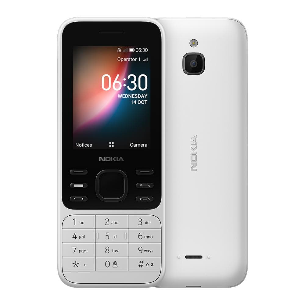 Refurbished Nokia Original Nokia 6300 4G (2021) LTE 4G Mobile Phone With Single 1/2 SIM 1 Battery 1 Charger white