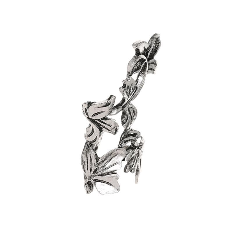 Jewelry Exquisite Pretty Ear Clip Women Ladies Earrings Gorgeous Vintage Leaf Charming Fashion Chic 3.5cm silver