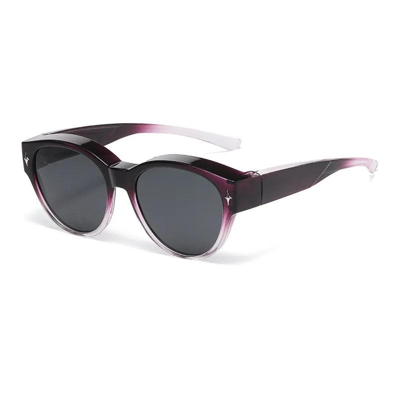 Retro Classic Cat Eyes Sunglasses Ultra Light Driving Sun Protection Neutral Style Embedded Design as shown