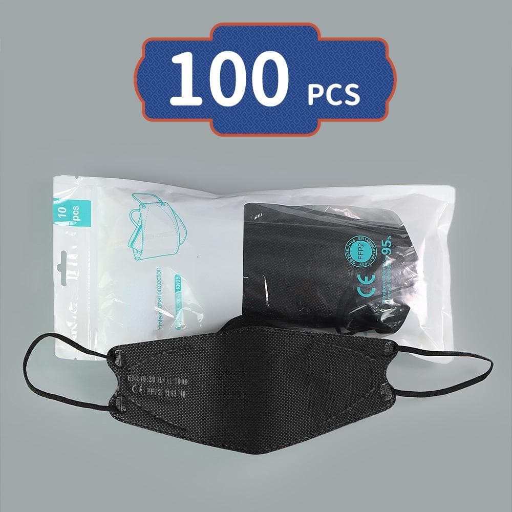 Fish Shape FFP2 Colorful Face Mask Mascarillas Anti-fog Dust Respirator Breathable Adult Masks 100PCS black