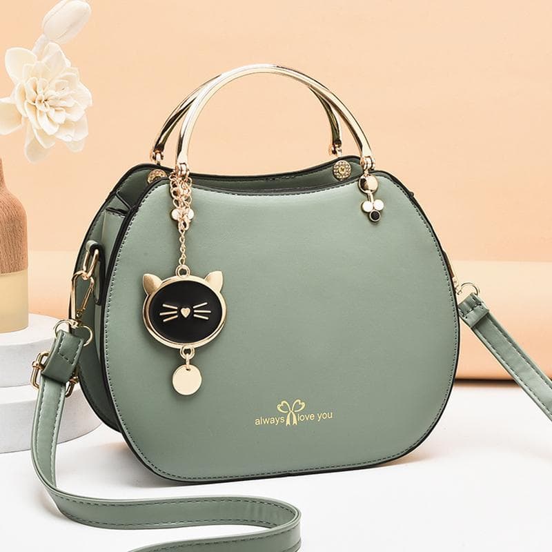Yogodlns 2023 New Fashionable Cat Crossbody Bag Korean Fashion Handbag Girl Style Shell Bag Women Shoulder Bag 23x10x18cm green