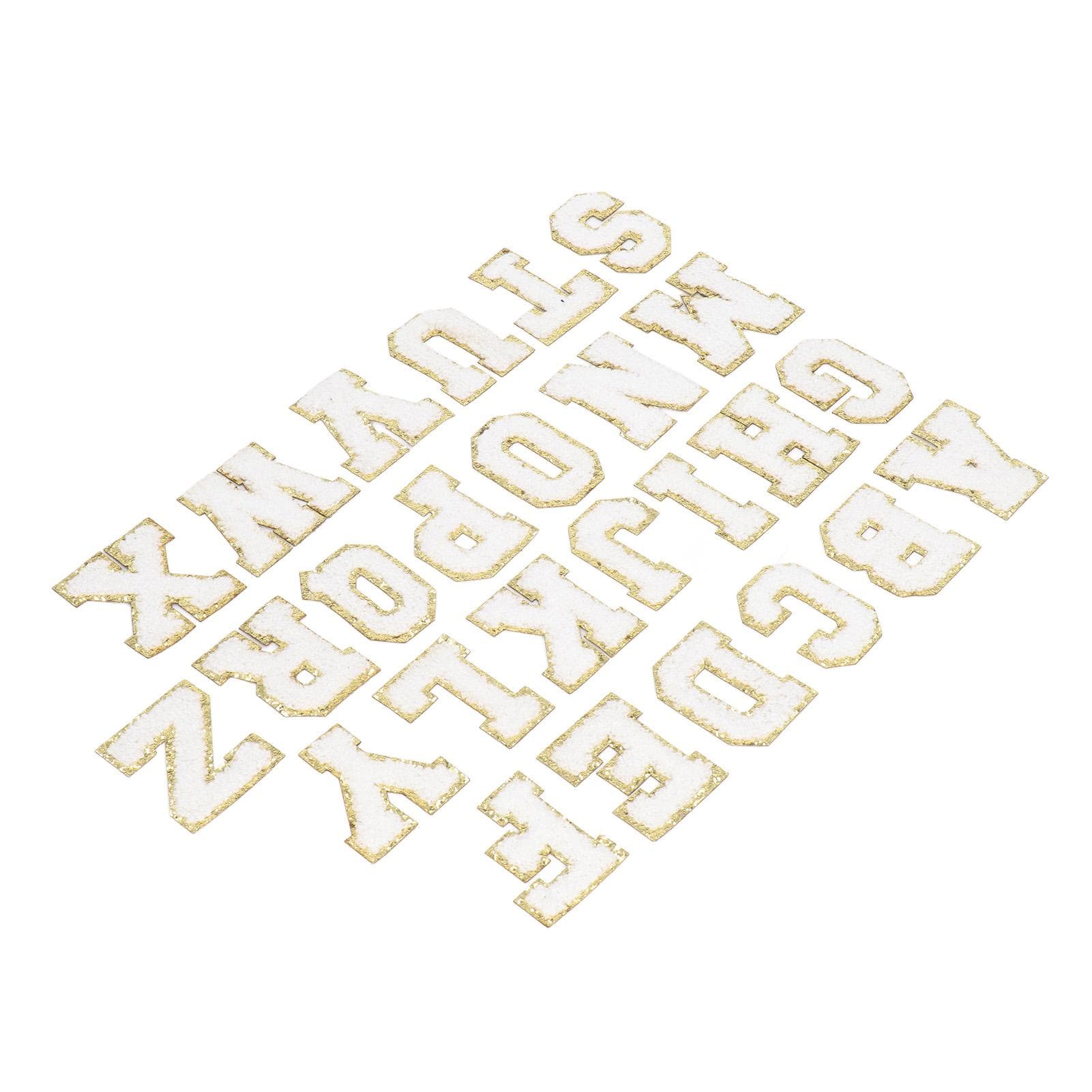 26 Pcs Letter Patches A to Z White Letter Patches DIY Personalized Decorative Repairing Embroidered